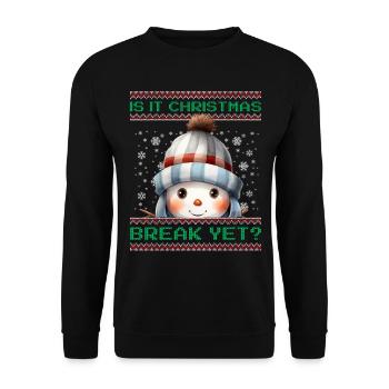 Is It Christmas Break Yet? Cute Snowman Teacher - Unisex Sweatshirt - black - Front - Alina (178cm) & Michal (187cm)