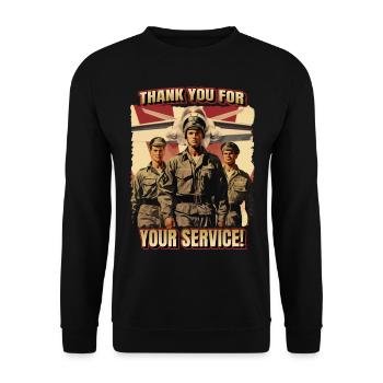Vétéran des États-Unis, Combat militaire, drapeau d’avion disant - Sweat-shirt Unisexe - noir - Devant - Alina (178cm) & Michal (187cm)