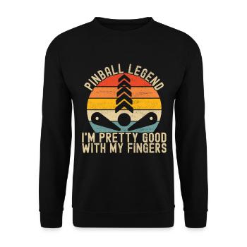 Pinball Flipper - Unisex Sweatshirt - black - Front - Alina (178cm) & Michal (187cm)