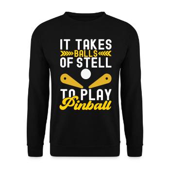 Pinball Flipper - Unisex Sweatshirt - black - Front - Alina (178cm) & Michal (187cm)