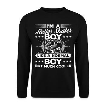 Roller Skating Boy - I'm A Roller Skater Boy - Unisex Sweatshirt - black - Front - Alina (178cm) & Michal (187cm)