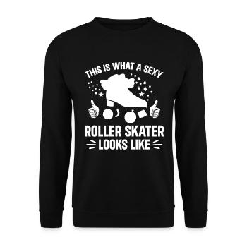 Roller Skates Roller Skating - Sexy Roller Skater - Unisex Pullover - Schwarz - Vorne - Alina (178cm) & Michal (187cm)