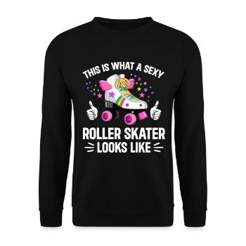 Roller Skating - Sexy Roller Skater - Unisex Sweatshirt - black - Front - Alina (178cm) & Michal (187cm)