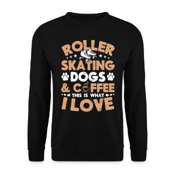 Dog Lover - Roller Skates Roller Skating Roller Sk - Unisex Pullover - Schwarz - Vorne - Alina (178cm) & Michal (187cm)