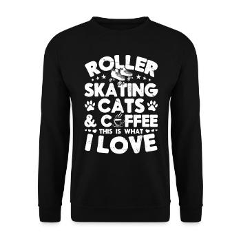 Roller Skates Roller Skating & Cat Owner - Unisex Sweatshirt - black - Front - Alina (178cm) & Michal (187cm)