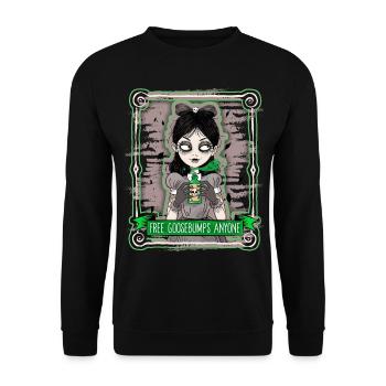 Boho Halloween, La Cavalera Catrina, unheimlich - Unisex Pullover - Schwarz - Vorne - Alina (178cm) & Michal (187cm)