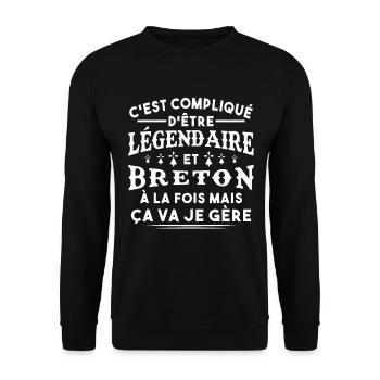 Légendaire et Breton - Sweat-shirt Unisexe - noir - Devant - Alina (178cm) & Michal (187cm)