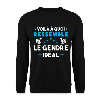 Voilà à quoi ressemble le gendre idéal - Sweat-shirt Unisexe - noir - Devant - Alina (178cm) & Michal (187cm)