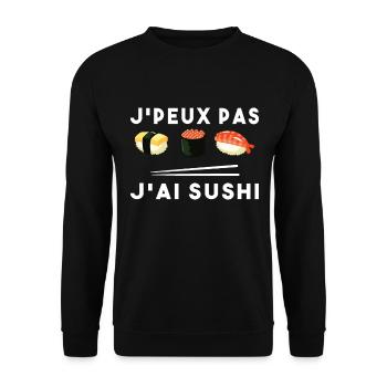 Je peux pas J'ai Sushi Humour Cadeau Drôle Sushis - Sweat-shirt Unisexe - noir - Devant - Alina (178cm) & Michal (187cm)