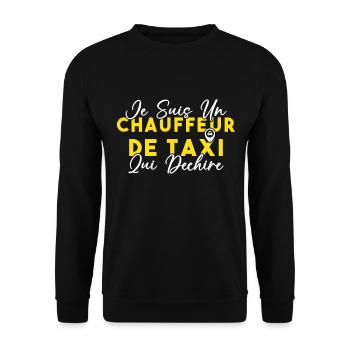 Drôle Cadeau Humour Chauffeur de taxi - Sweat-shirt Unisexe - noir - Devant - Alina (178cm) & Michal (187cm)
