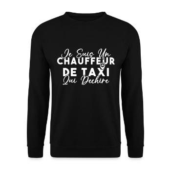 Drôle Cadeau Humour Chauffeur de taxi - Sweat-shirt Unisexe - noir - Devant - Alina (178cm) & Michal (187cm)
