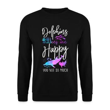 Dauphins Les dauphins me rendent heureux - Sweat-shirt Unisexe - noir - Devant - Alina (178cm) & Michal (187cm)