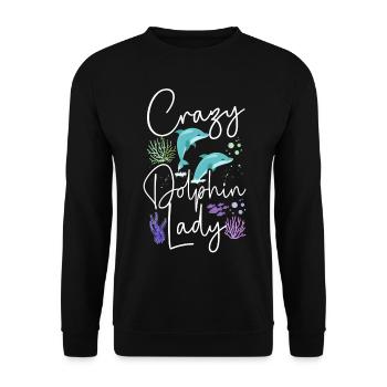 Dolphin Crazy Dolphin Lady - Unisex Pullover - Schwarz - Vorne - Alina (178cm) & Michal (187cm)