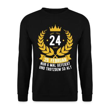 Schaltjahr 24 Jahre - Unisex Pullover - Schwarz - Vorne - Alina (178cm) & Michal (187cm)