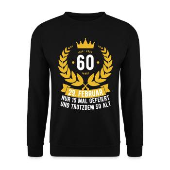 Schaltjahr 60 Jahre - Unisex Pullover - Schwarz - Vorne - Alina (178cm) & Michal (187cm)