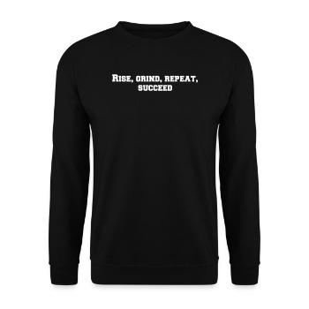 Fitness - Rise, grind, repeat, succeed - Unisex Sweatshirt - black - Front - Alina (178cm) & Michal (187cm)