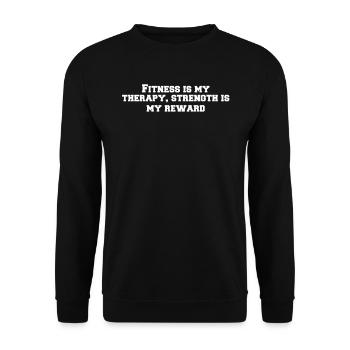 Fitness - Le fitness est ma thérapie, la force est ma - Sweat-shirt Unisexe - noir - Devant - Alina (178cm) & Michal (187cm)