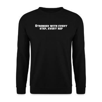 Fitness - Stronger with every step, every rep - Unisex Sweatshirt - black - Front - Alina (178cm) & Michal (187cm)