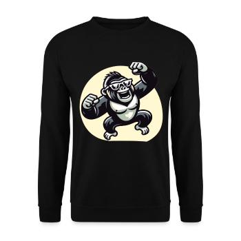 Gorilla with sunglasses - Unisex Sweatshirt - black - Front - Alina (178cm) & Michal (187cm)