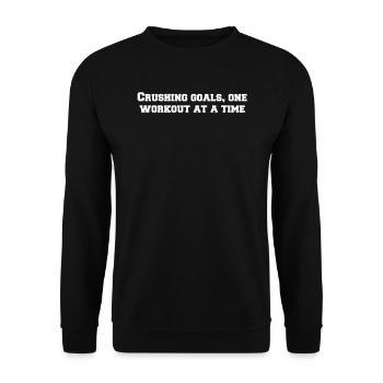 Fitness - Crushing goals, one workout at a time - Unisex Sweatshirt - black - Front - Alina (178cm) & Michal (187cm)
