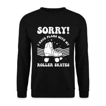 Roller - J’ai des projets avec mon patin à roulettes - Sweat-shirt Unisexe - noir - Devant - Alina (178cm) & Michal (187cm)