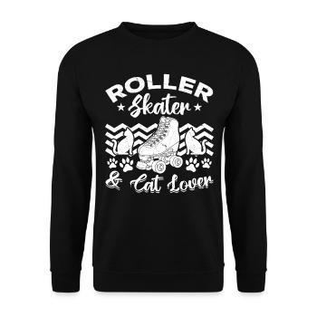 Roller Skating Cat Owner - Roller Skater & Cat Lov - Unisex Sweatshirt - black - Front - Alina (178cm) & Michal (187cm)
