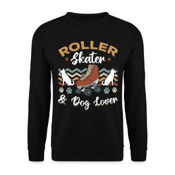Patinage à roulettes Patineur à roulettes et amoureux des chiens - Sweat-shirt Unisexe - noir - Devant - Alina (178cm) & Michal (187cm)