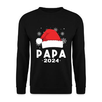 Futur papa 2024 Cadeau de Noël - Sweat-shirt Unisexe - noir - Devant - Alina (178cm) & Michal (187cm)
