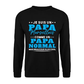 Papa Marseillais Humour Cadeau De Noël - Sweat-shirt Unisexe - noir - Devant - Alina (178cm) & Michal (187cm)