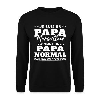 Papa Marseillais Humour Cadeau De Noël - Sweat-shirt Unisexe - noir - Devant - Alina (178cm) & Michal (187cm)