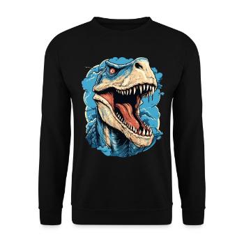T-Rex Dinosaur Dino Tyrannosaurus Rex Vintage - Unisex Sweatshirt - black - Front - Alina (178cm) & Michal (187cm)