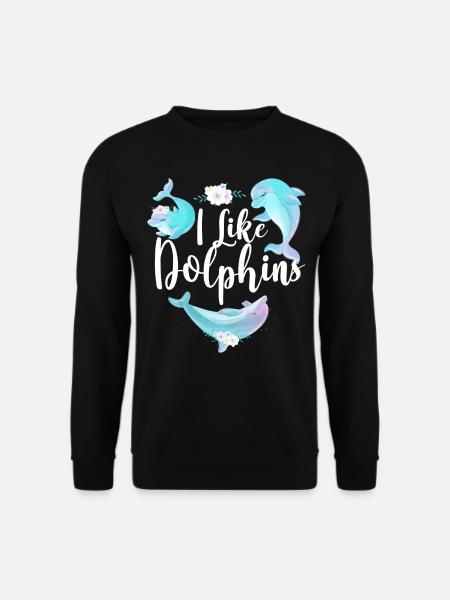 Dolphin I Like Dolphins - Unisex Sweatshirt - black