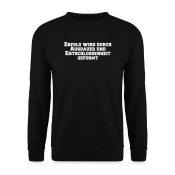 Fitness - Erfolg wird durch Ausdauer und - Unisex Pullover - Schwarz - Vorne - Alina (178cm) & Michal (187cm)