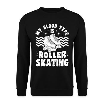 Patineur à roulettes - Mon groupe sanguin est le patinage à roulettes - Sweat-shirt Unisexe - noir - Devant - Alina (178cm) & Michal (187cm)