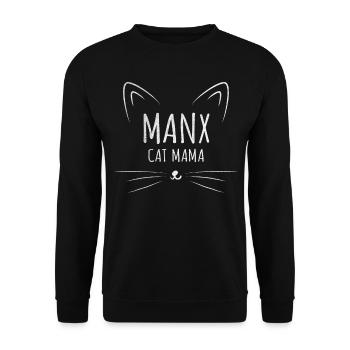 Maman chat Manx - Sweat-shirt Unisexe - noir - Devant - Alina (178cm) & Michal (187cm)