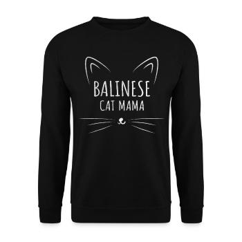 Balinese Cat Mom - Unisex Sweatshirt - black - Front - Alina (178cm) & Michal (187cm)