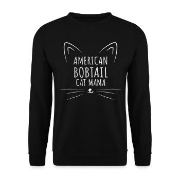 Maman chat bobtail américain - Sweat-shirt Unisexe - noir - Devant - Alina (178cm) & Michal (187cm)