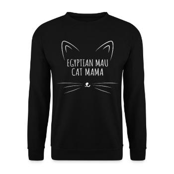 Egyptian Mau Cat Mom - Unisex Sweatshirt - black - Front - Alina (178cm) & Michal (187cm)