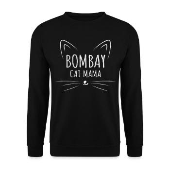 Maman chat de Bombay - Sweat-shirt Unisexe - noir - Devant - Alina (178cm) & Michal (187cm)