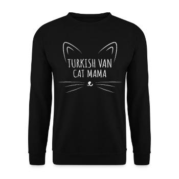 Turkish Van Cat Mom - Unisex Pullover - Schwarz - Vorne - Alina (178cm) & Michal (187cm)
