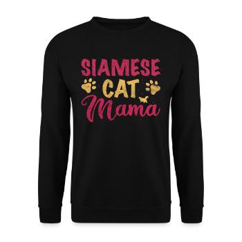 Siamese Cat Mom - Unisex Pullover - Schwarz - Vorne - Alina (178cm) & Michal (187cm)