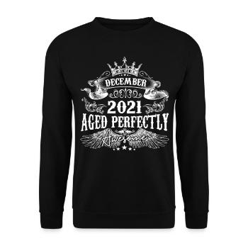 Dezember 2021 Geburtstag 2021 Dezember - Unisex Pullover - Schwarz - Vorne - Alina (178cm) & Michal (187cm)