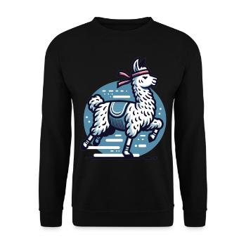 Jogger Lama: Sporty on the road - Unisex Sweatshirt - black - Front - Alina (178cm) & Michal (187cm)