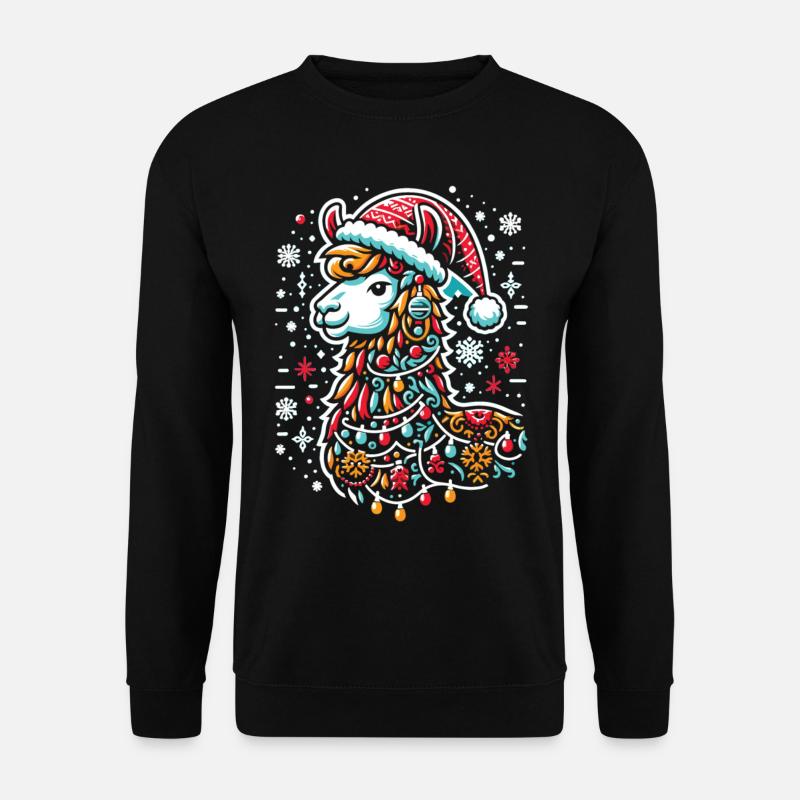 Christmas Llama: Merry Christmas - Unisex Sweatshirt - black