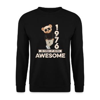 1976 Birthday Teddy Bear Being Awesome Orignal - Unisex Sweatshirt - black - Front - Alina (178cm) & Michal (187cm)