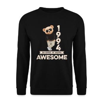 1994 Birthday Teddy Bear Being Awesome Orignal - Unisex Sweatshirt - black - Front - Alina (178cm) & Michal (187cm)