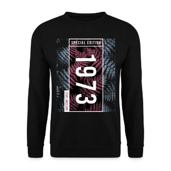 Special Edition 1973 Birthday Urban Graphic - Unisex Sweatshirt - black - Front - Alina (178cm) & Michal (187cm)