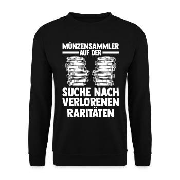 Numismatik Münzensammlung Münzensammler - Unisex Pullover - Schwarz - Vorne - Alina (178cm) & Michal (187cm)