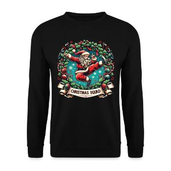 Christmas Squad Santa Claus Weihnachten Xmas - Unisex Sweatshirt - black - Front - Alina (178cm) & Michal (187cm)