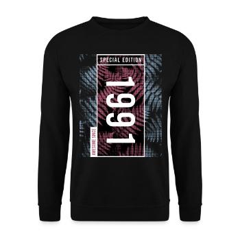 Special Edition 1991 Birthday Urban Graphic - Unisex Sweatshirt - black - Front - Alina (178cm) & Michal (187cm)